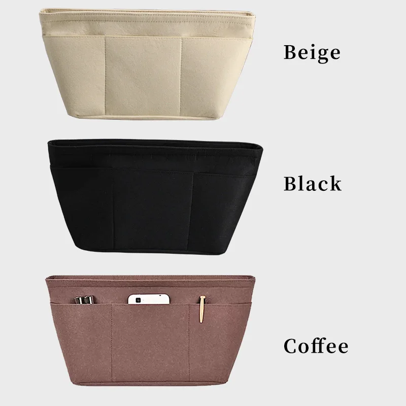 TINBERON TOTE Borsa per inserti Organizzatore per riporre e rifinire Borsa per cosmetici Fodera per borsa interna in feltro Borse per trucco per organizer di grande capacità