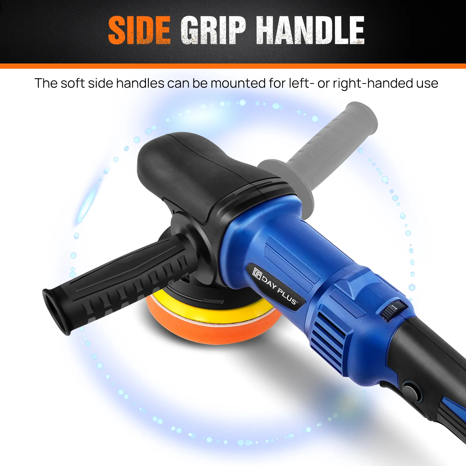 Dual Action Car Polisher Orbital Polishing Machine DA Buffer Sander & 6" Wax Pad, 6 Speed