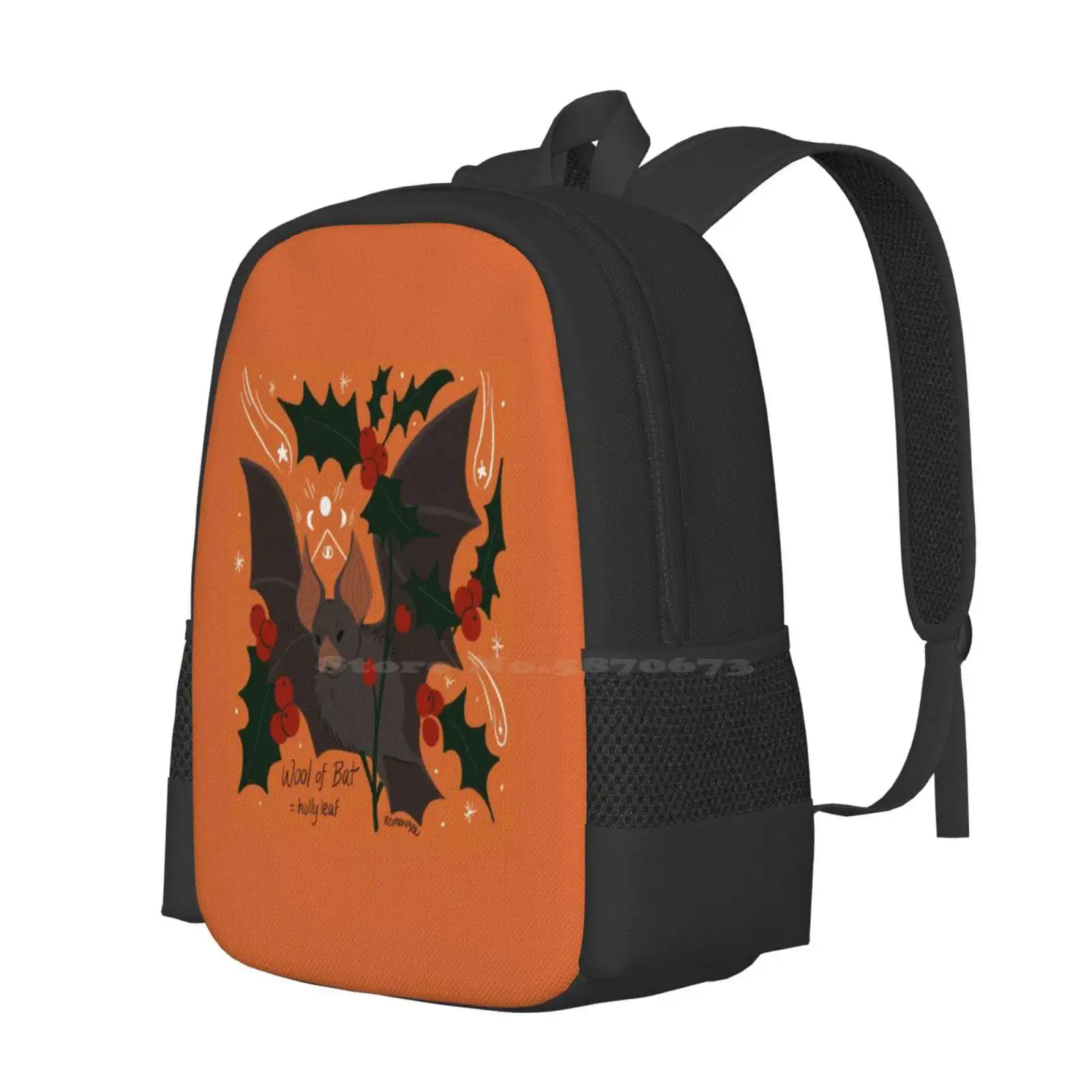 Witch's Brew : Wool Of Bat New Arrivals Unisex Bags Student Bag Backpack Familiar Halloween Witchcraft Shakespeare Bat Animal