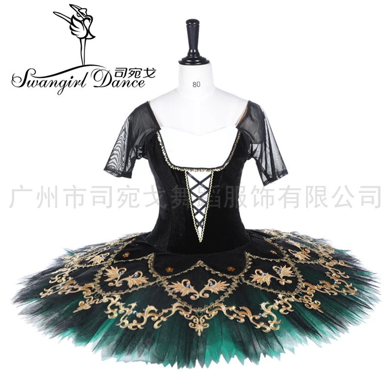 Black Green La Esmeralda professional tutu women custom mad professional comeptition ballet tutu stage costumes for girls BT2023