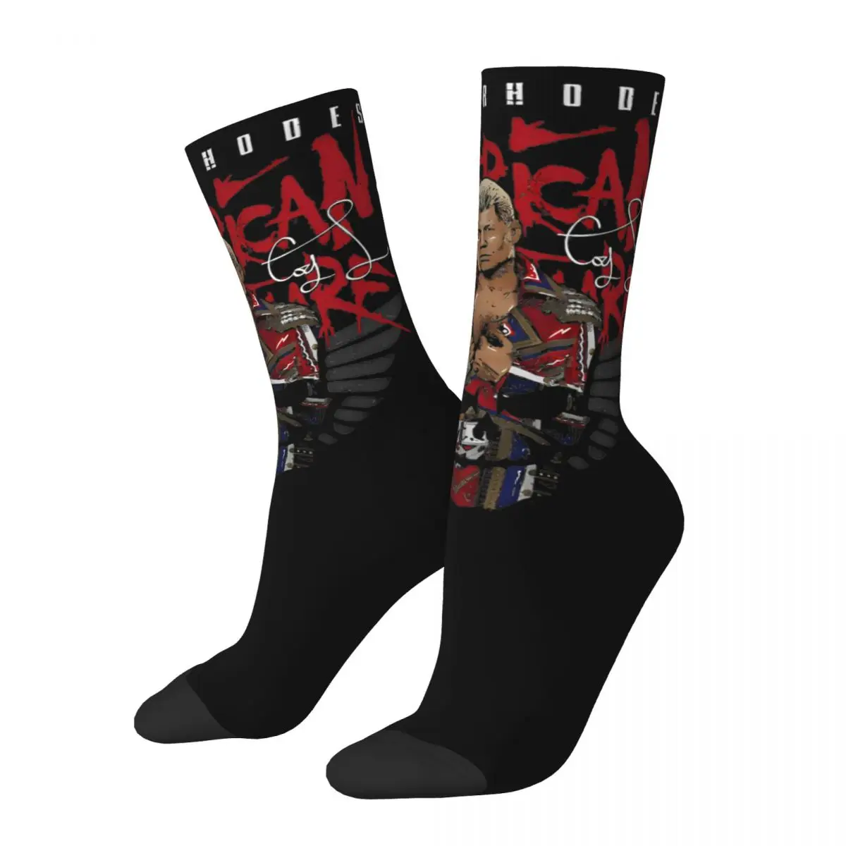 Male Cody Rhodes Skull Socks Soft Fashion Socks High Quality Merchandise Middle TubeSocks Wonderful Gifts