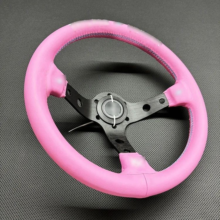 Pink Advanced Sense Custom Steering Wheel Microfiber Leather High Quality Embroidery Modified Steering Wheel