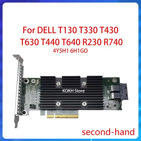 Original 4Y5H1 6H1GO Perc H330 12GB SAS Raid Controller Array Card FOR Dell PowerEdge T130 T330 T430 T630 T440 T640 R230 R740