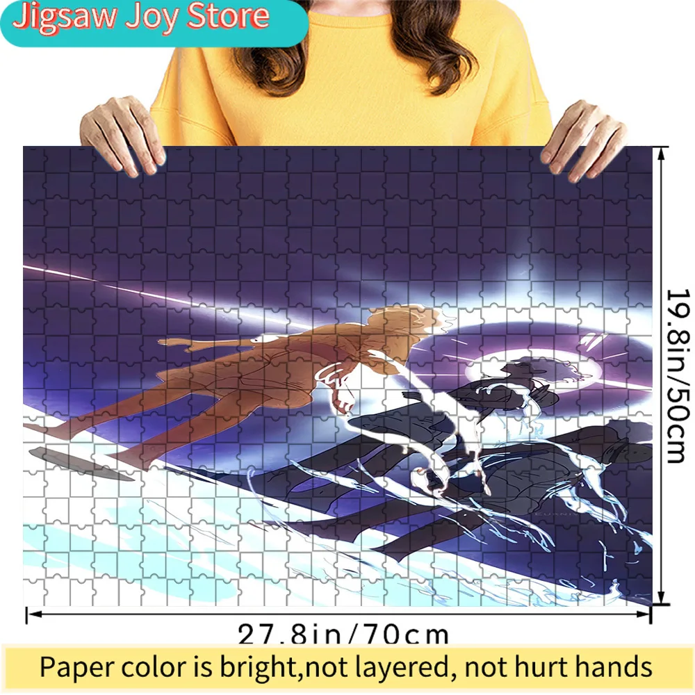 

One Piece Luffy Gear 5 Nika Running on Water with Shadow Clones Paper Jigsaw Puzzle, Dynamic Anime Straw Hat Pirates Artwork Pap