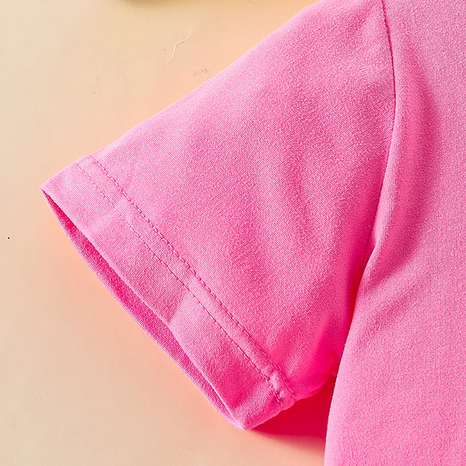 2/4 Kinder Sommer Freizeit Sport Bedrucktes Kurzarm-Shorts-Set, Jungen und Mädchen Urlaubsstil Modisches T-Shirt und Hose – Detail 27
