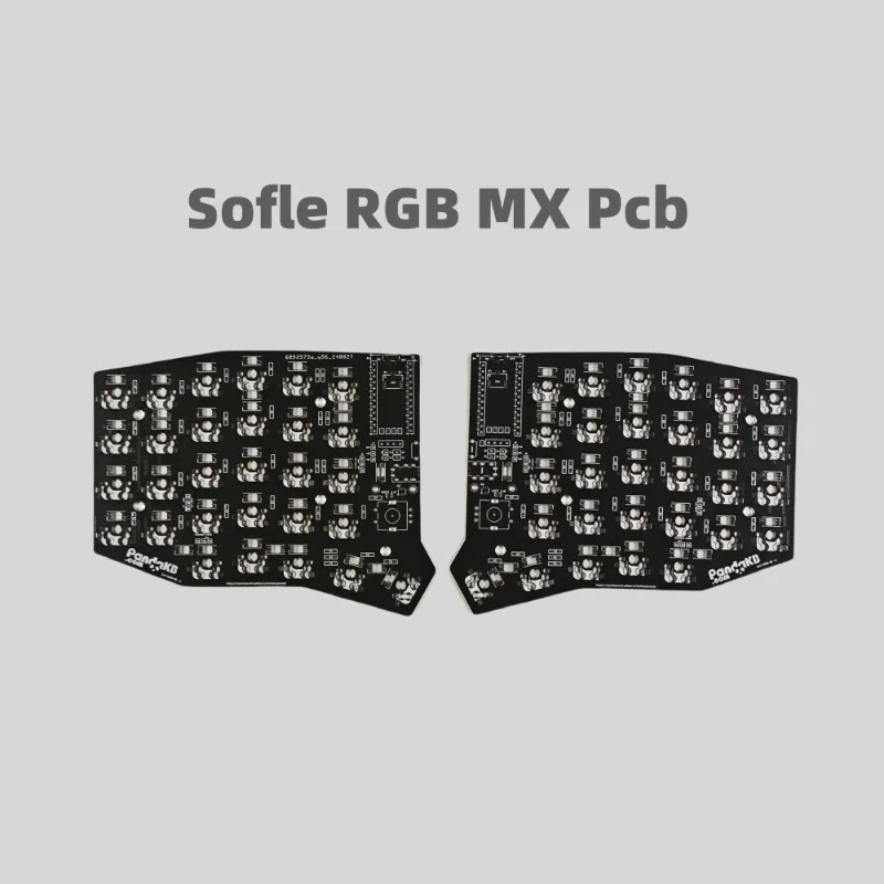 Sofle Rgb Mx Split Keyboard Pcb Kits 52-key Layout Customized ESD Wired or Wireless Split Mechanical Keyboard Accessories Kits