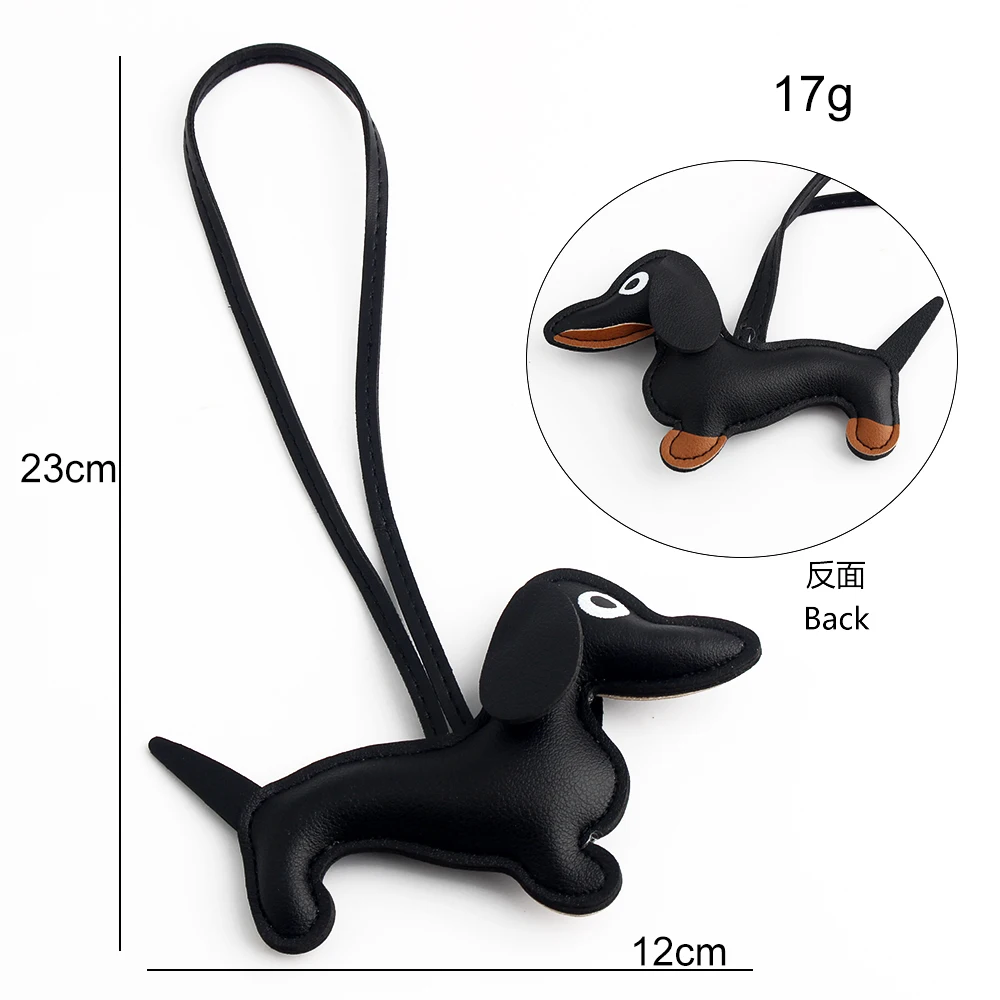 2/10/50PCS Sausage Dog Cute Puppy Dachshund Keychain Trendy Bag Pendant Car Keyring Handbag Purse PU Leather Hanger Dog Animal