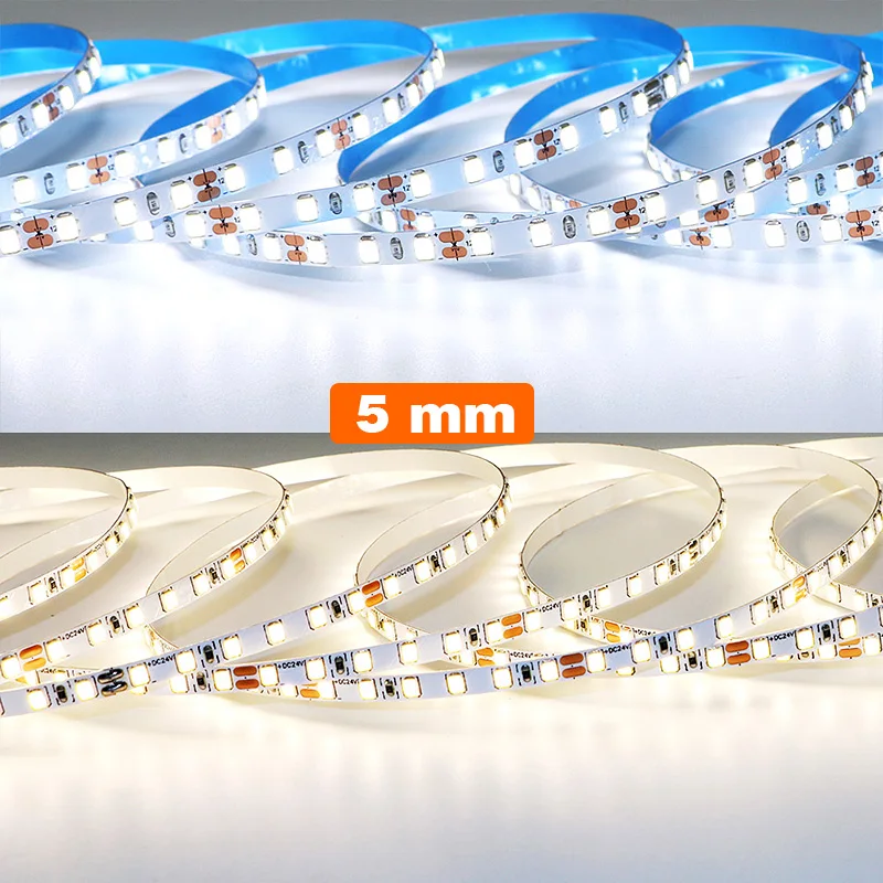 5 مللي متر 8 مللي متر LED قطاع 2835 DC24V 12 فولت 120 المصابيح/م شرائط مصابيح المنزل الأحمر الجليد الأزرق الأصفر البرتقالي الوردي مرنة وقابلة للقطع لينة شريط مصابيح