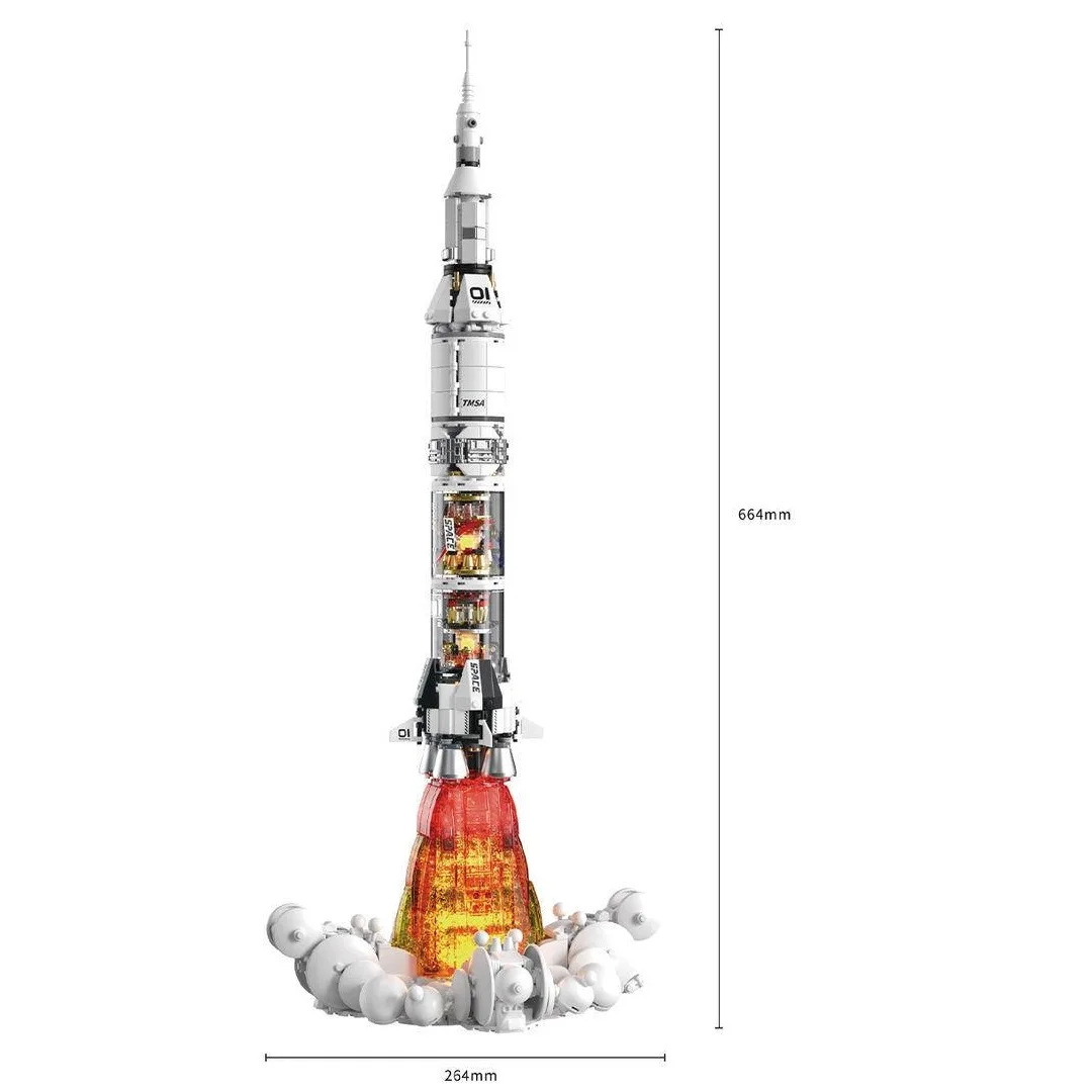 T3006 ทางเทคนิค Light Space Rocket Building Blocks อิฐประกอบวันเกิด,ฮาโลวีน,คริสต์มาสของขวัญ