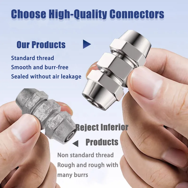 1pcs Copper Nickel Plating Air Hose Fitting Pneumatic Connector Quick Release Coupling PE 4 6 8 10 12 16mm Trachea Metal Fitting