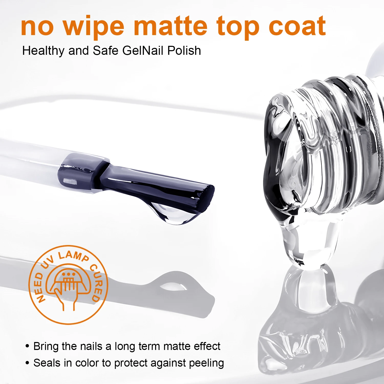 TWOING 15ml Velluto Opaco Top Coat Gel Smalto per unghie Opaco Top coat No Wipe Sigillante Gel Finitura Manicure Nail Art Salon Qualità