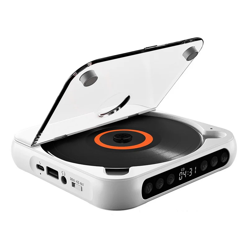 Draagbare Bluetooth Cd-Speler USB-C Snel Opladen Cadeau Voor Studie Muziek Grootouders Zwart