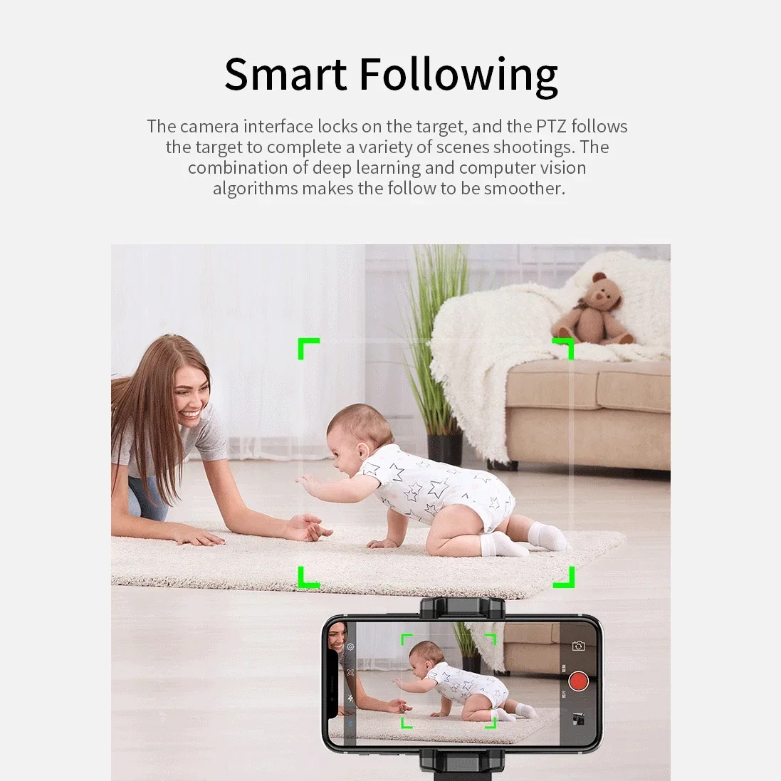 2026 Soporte para teléfono de escritorio inteligente con rotación de 360 grados Soportes para teléfono móvil con seguimiento facial y selfie automático