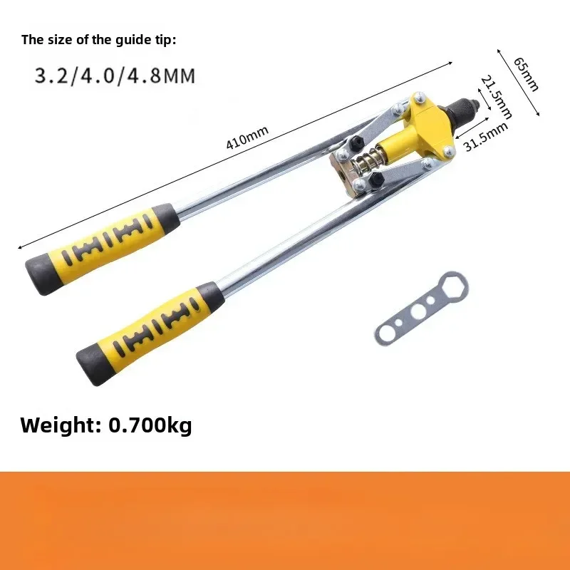 Professional Manual Riveter Gun with Aluminum Alloy Rivets, Hand Riveting Tool for Home and Industrial Use