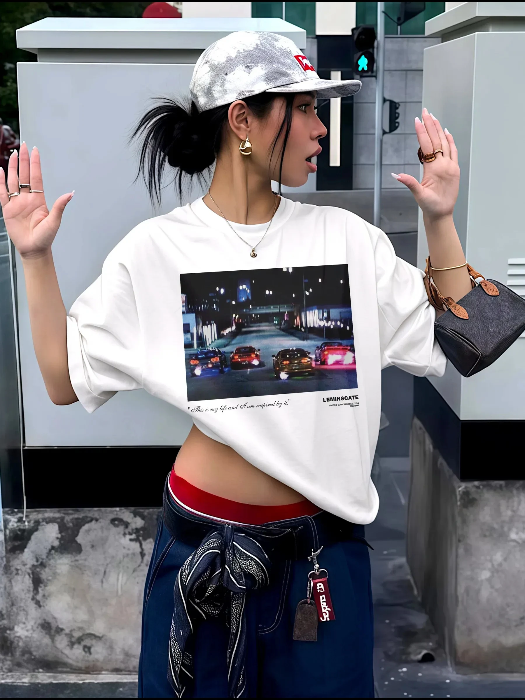 Vintage JDM Racing Car Graphic T-Shirt Men Summer Short Sleeve Harajuku Streetwear Oversized Drift Casual Tops Tees