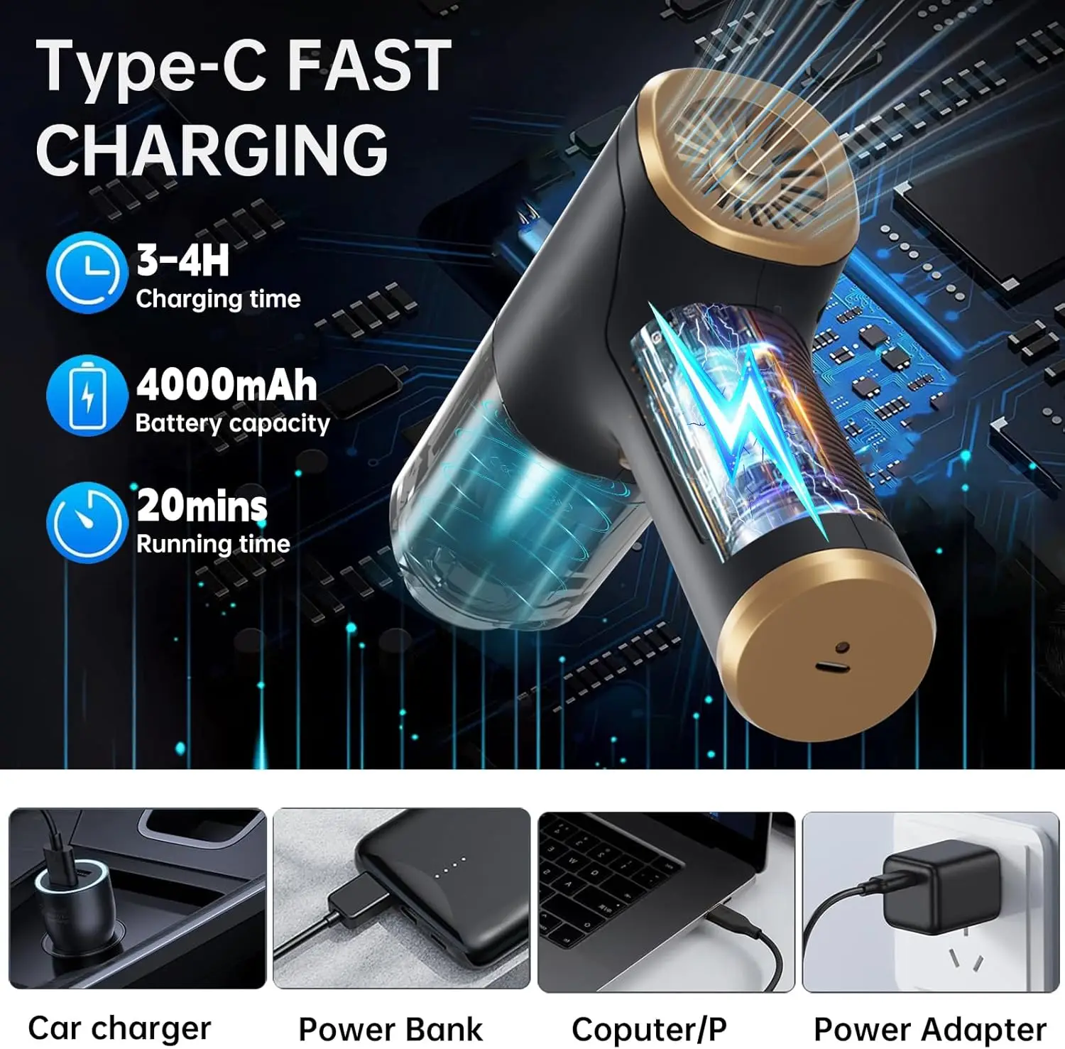 Handheld Car Vacuum Cleaner,Car Vacuum Portable Cordless And Air Duster, 12000PA High Power Handheld Vacuum Cleaner For Car, Hom