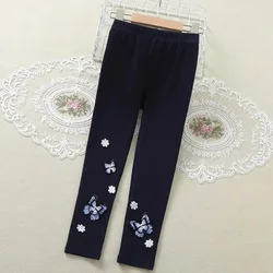 2024 Winter spring Girls clothes Casual Skinny Pants tights Thickened cotton butterfly Leggings teenager 4 6 5 9 7 8 10 12 year