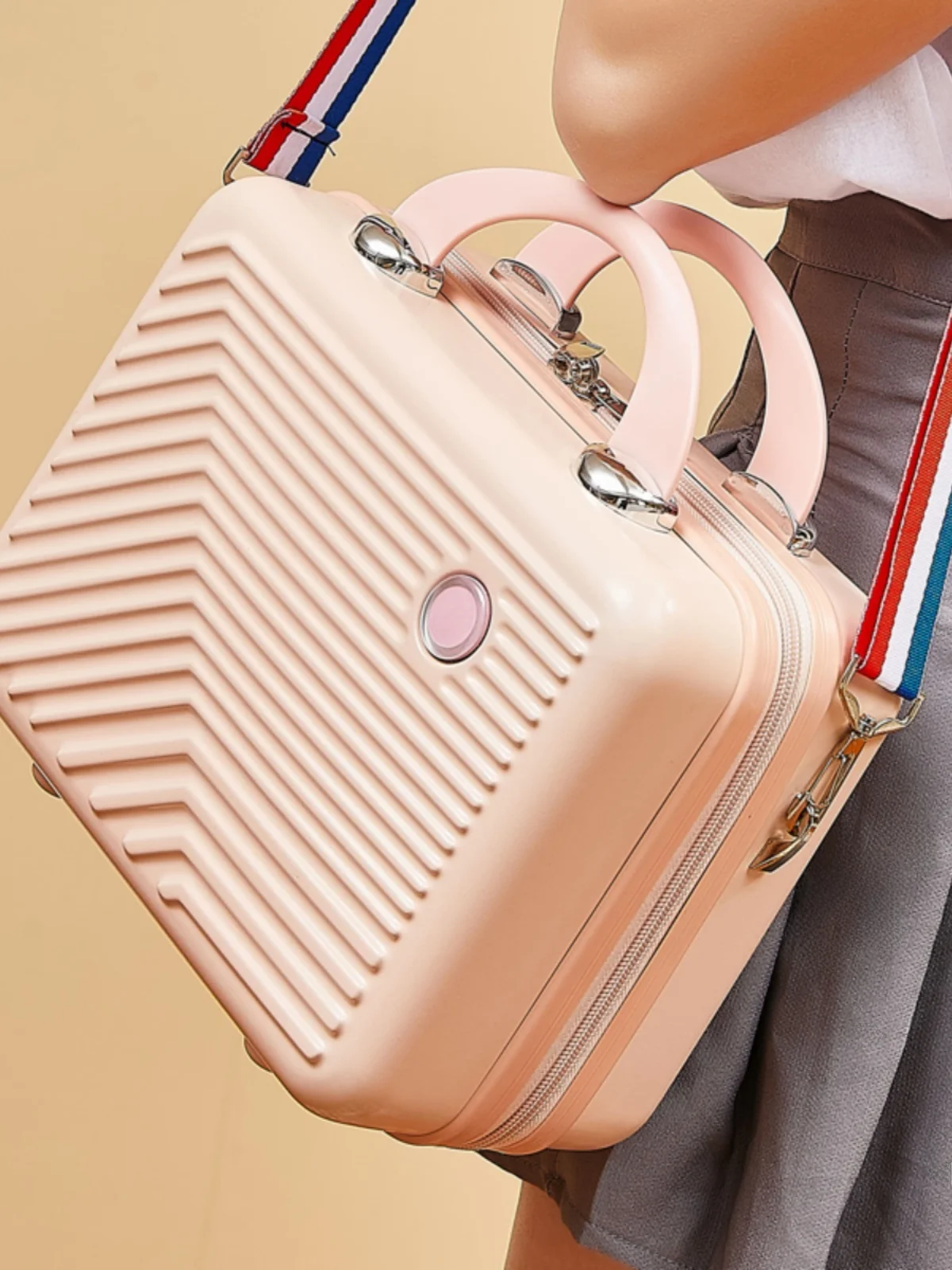 ファッショナブルなポータブル荷物セット母娘ボックスハンドバッグ 4 インチ多機能女性のショルダーバッグトレンディなトラベルケース
