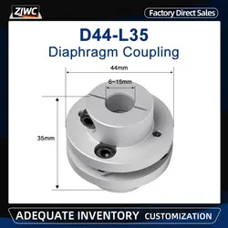1pc D44L35 LK3-C44 Aluminum Alloy Coupler Single Diaphragm Coupling Elastic Connector Ball Screw,Step Motors,Servo Motor Encoder