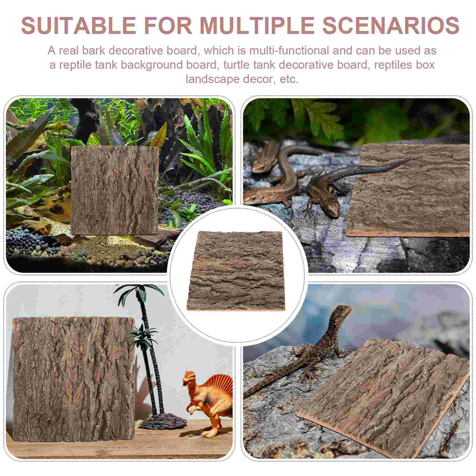 Bark Background Board Reptile Cage Cork Decor Lizard Climbing