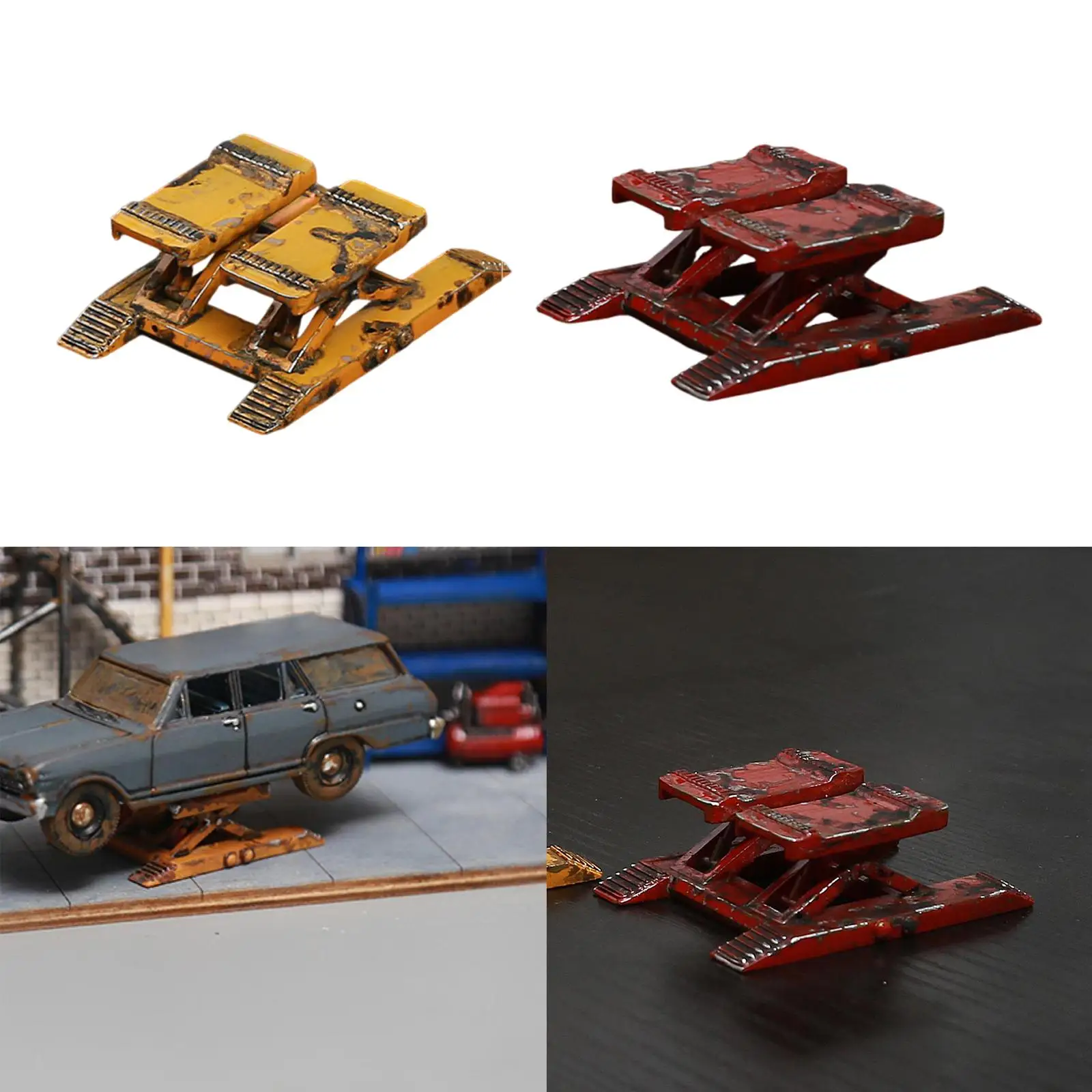 1/64 автомобильный гаражный подъемник, украшение для песочного стола, ремонт автомобиля своими руками, реквизит для фотосъемки сцены, реалистичный аксессуар, миниатюрный автомобильный подъемник