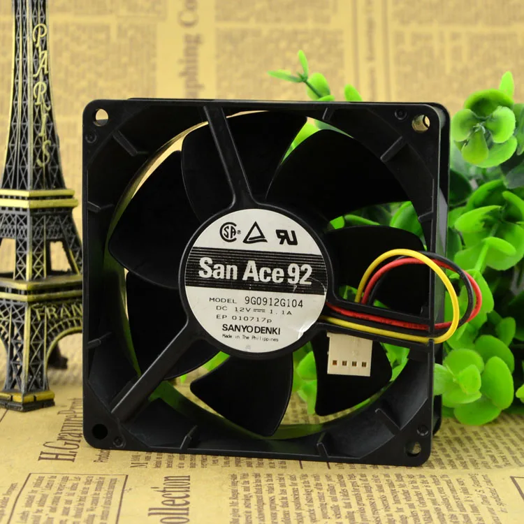 

JAPAN 9G0912G104 9038 9 CM 12V 1.1A 3WIRES CASE FAN