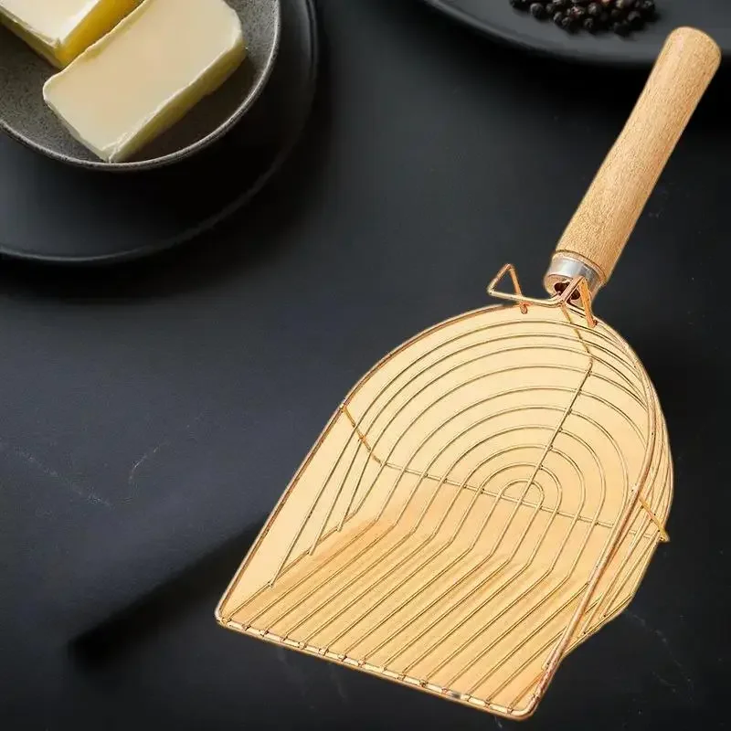 مجرفة نفايات الحيوانات الأليفة غير لاصقة مقاومة للصدأ مع قبضة مريحة، أداة مرحاض للقطط سهلة التنظيف