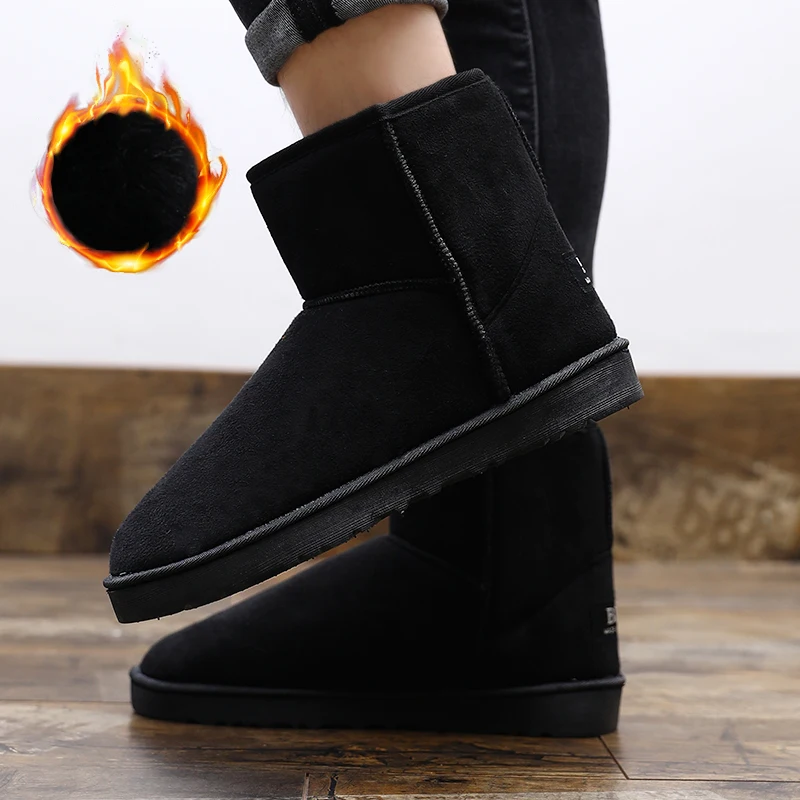 Large Size 49 Snow Boots For Men Women Platform Warm Plush Men\'s Winter Boots Slip-on Ankle Boots Men Botas Para Hombre