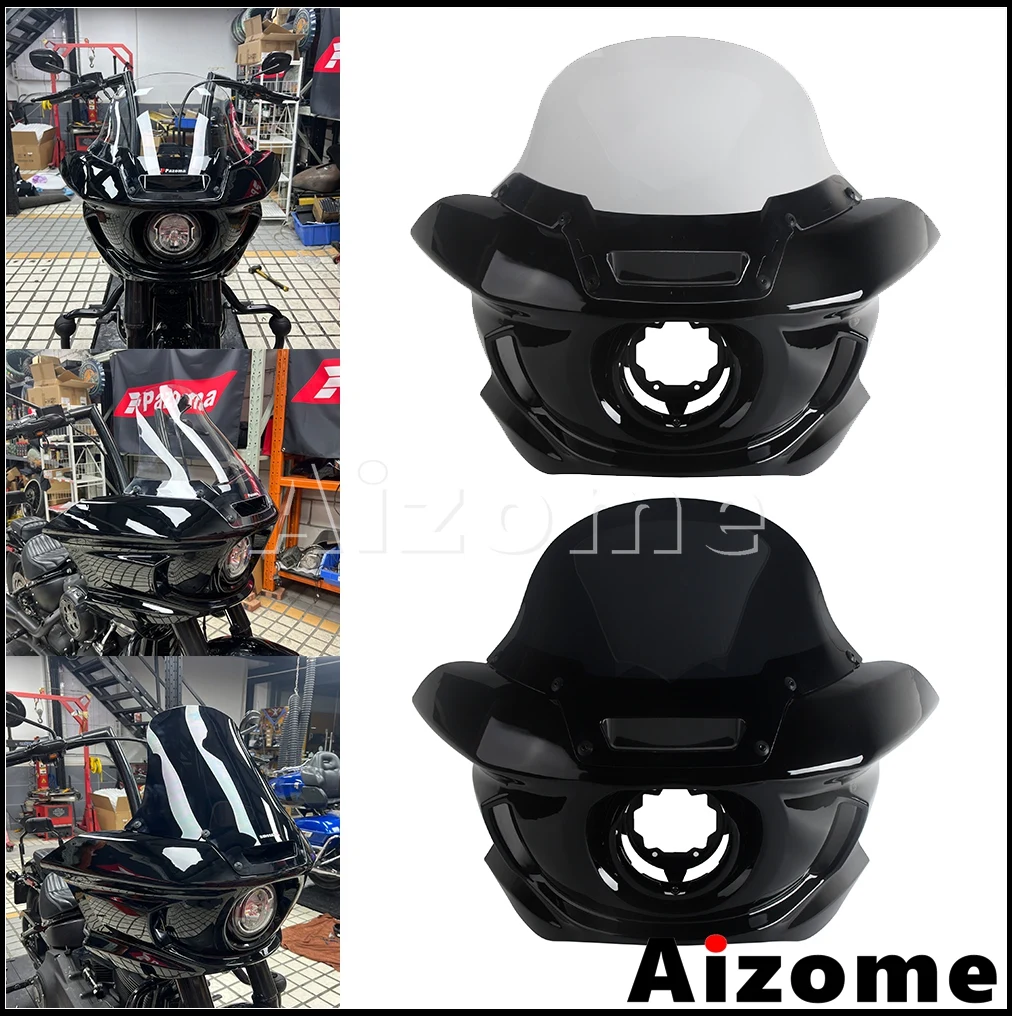 

For Harley ST Fairing Wind Deflector Motorcycle Headlight Windshield 11.4" 13.2" 14.4" 18.4" For Low Rider S FXLRS FXLR 18-2021