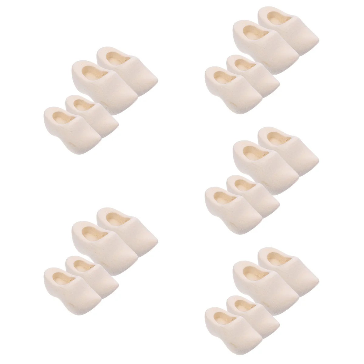 Set of 5 Clogs Mini Wooden Shoes Ornament Graffiti Painting Toy Model DIY Craft Supply for House