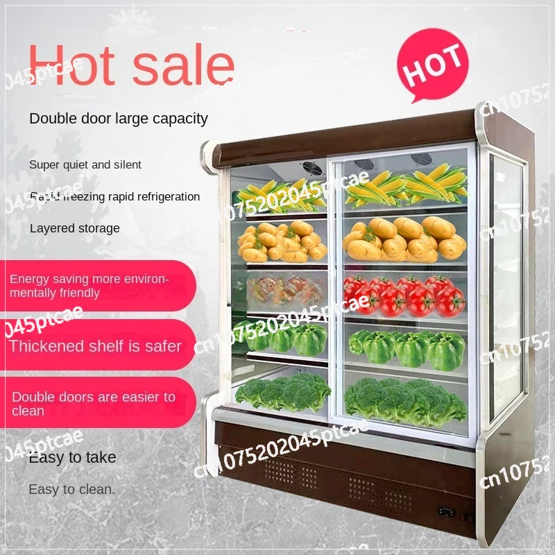 Commercial Wind Screen Counter Fruit Fresh Cabinet Air Cooled Display Cabinet Refrigerated Cabinet