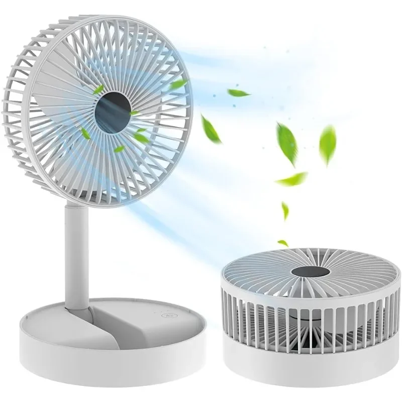 Desktop Fan Mini Fan Portable Retractable Foldable Fan 3-Speed ​​180° Adjustment USB Battery Powered Travel Camping Home Bedroom