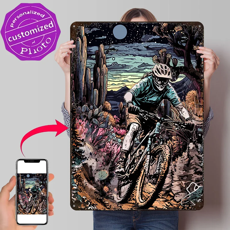 Downhill Domination 3D Texture Printed Poster Custom Vintage Metal Tin Plate Sign for Wall Art Luxury Home Decor Items Wand Deko