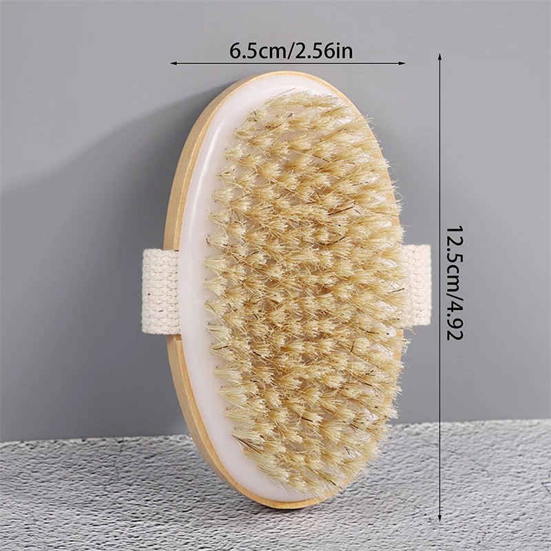 Exfoliating Bathing Brush Natural Bristle Brush Soft Wet Dry Skin Body SPA Brush Bath Massager Home Dry Wet Back Shower Brushes