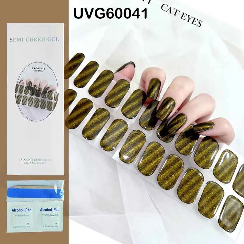 22Tips Nude Semi-Cured Gel Nagel Patch Slider Lijm Waterdichte Langdurige Gel Strips Volledige Cover Nagelsticker Uv Lamp Nodig