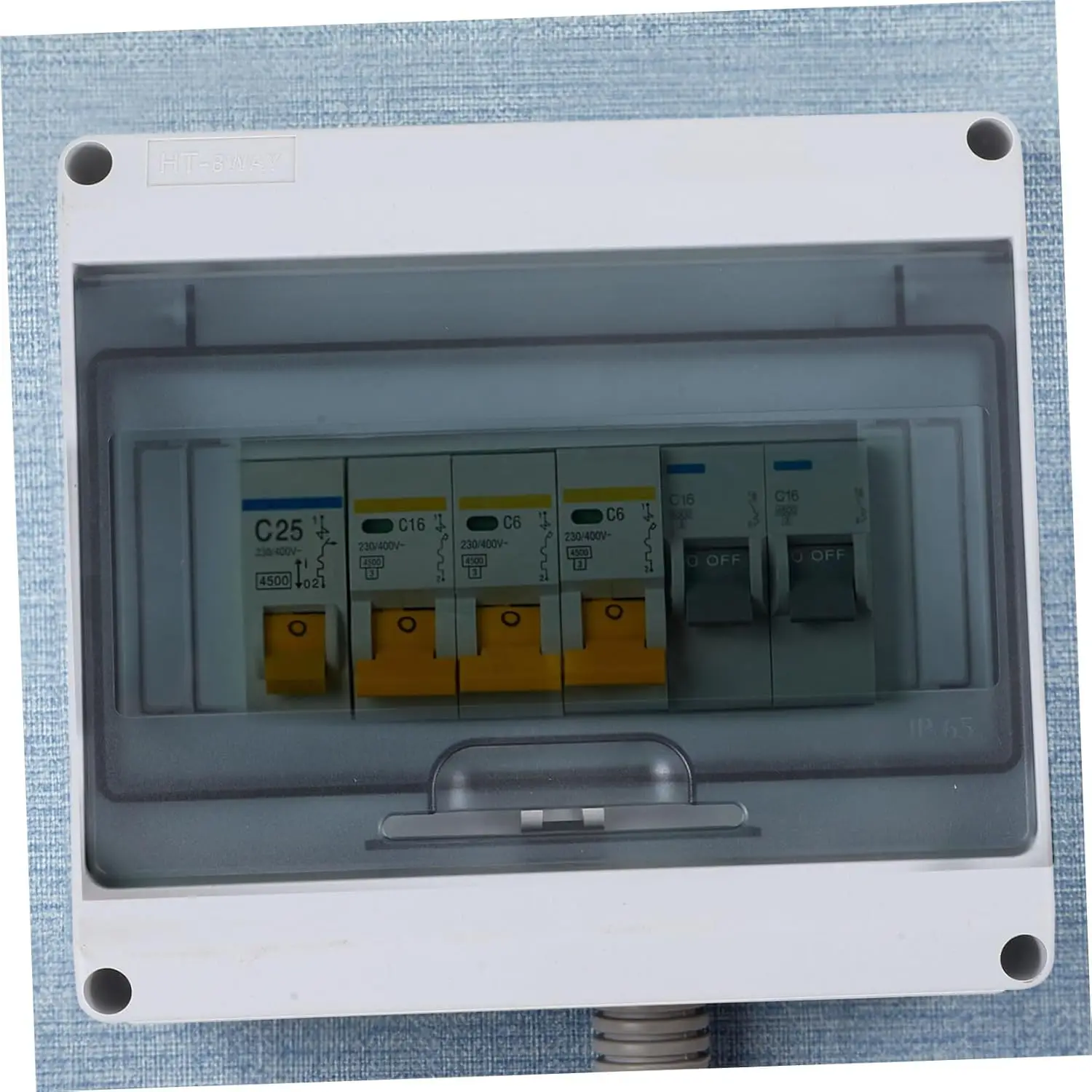 IP65 Waterproof Junction Box Surface-mounted 8 WAY Fuse Box for Outdoor Areas Garden Electrical Plastic Distribution Box