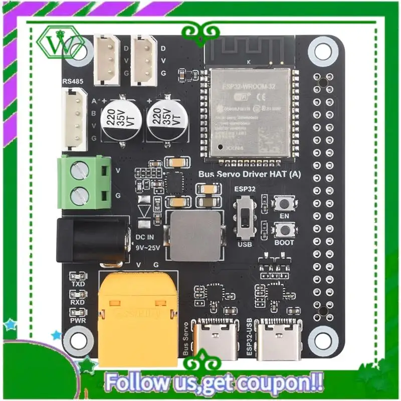 Reliable-Serial Bus Servo Driver HAT Integrates ESP32 And Servo Control Circuit Driver Board Serial Bus Servo Driver Board