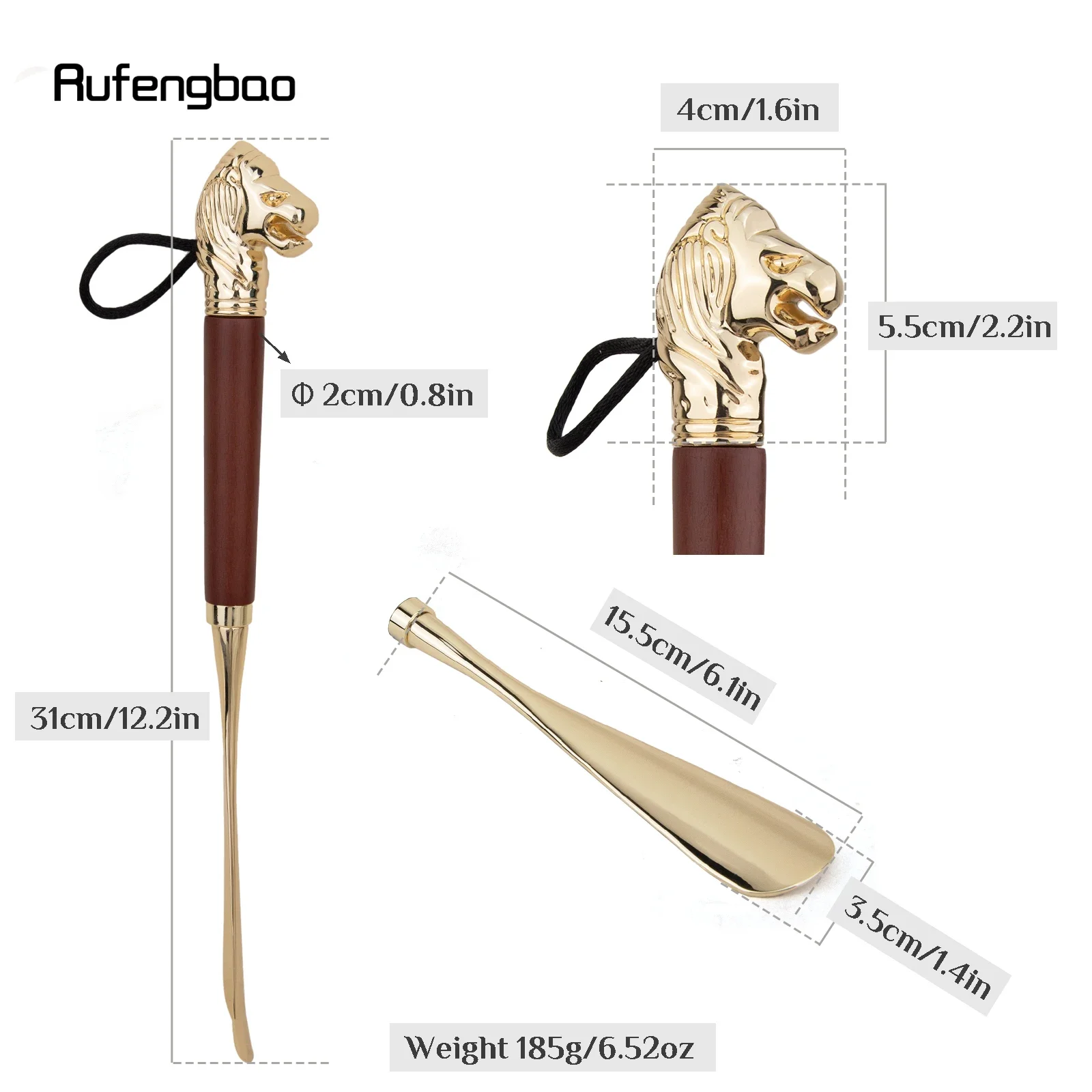 Kleurrijke Leeuwenkop Dier Schoenlepel Toverstaf Hand Stokje Mode Cane Cosplay Crosier Back Scratcher Crosier Knopstok 31Cm