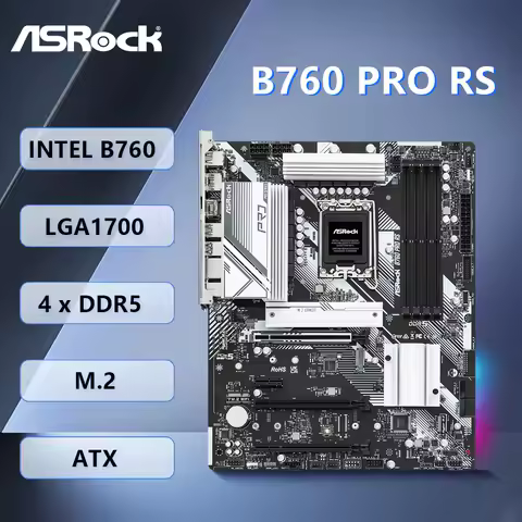 ASRock B760 Pro RS Motherboard Intel B760 LGA1700 DDR5 256GB M.2 PCIe 5.0 Micro ATX support 14790 14600 14100 13500 12400F CPU