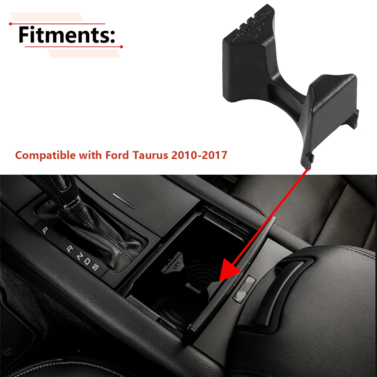 Car Center Console Cup Holder Insert Divider For Ford Taurus 2010 2011 2012 2013 2014 2015 2016 2017 AG1Z-5413562-FA