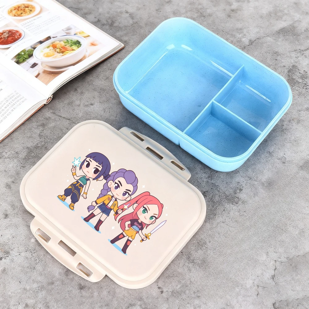 Kpop Demon Hunters Kinder-Lunchbox, tragbar, für Lebensmittel, Obst, separater Behälter, Mädchen, große Kapazität, Lebensmittelaufbewahrungsbehälter, Kindergeschenke