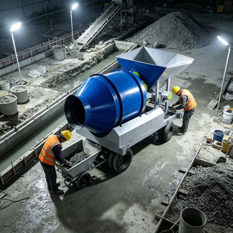 Custom Built Portable Concrete Mixing Plant 20m³/h With Special Configuration For Rural Infrastructure Customized