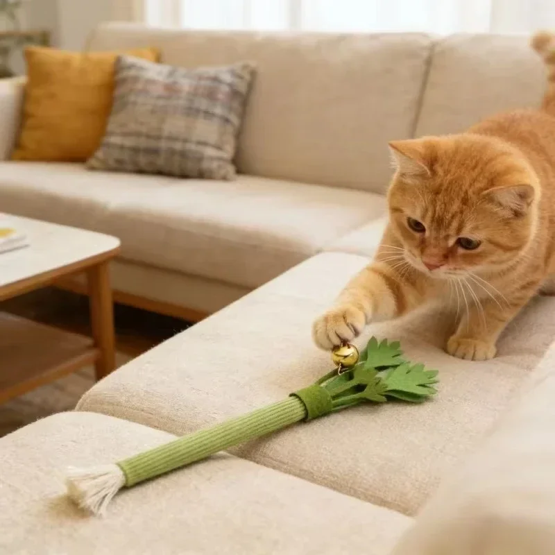 Catnip Cat Molar Stick Toys Teeth Cleaning Interactive Self Play Bite Chew Squeaky Pet Kitten Entertainment Supplies Lenth 27cm