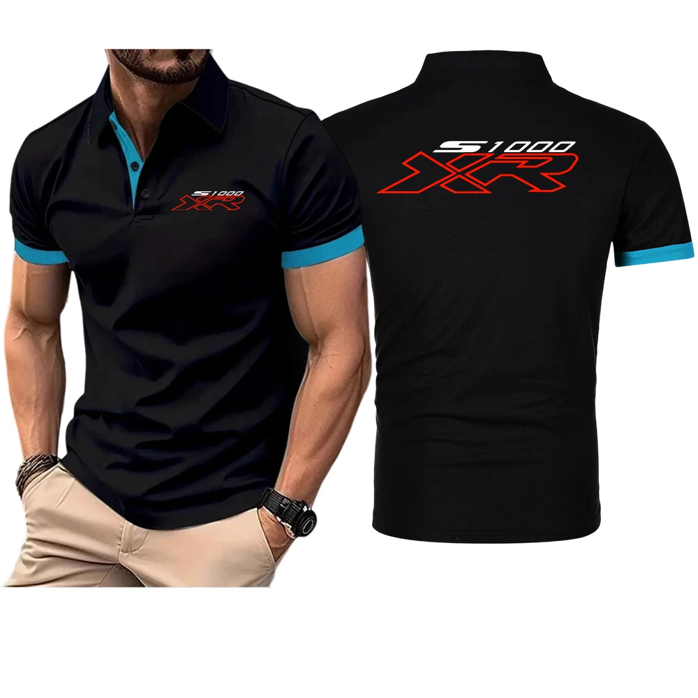 2026 Motorcycle Motorrad Fan S1000Xr Logo Print Summer Men's Short Sleeve Solid Color Casual Polo Shirt Trendy Breathable Top
