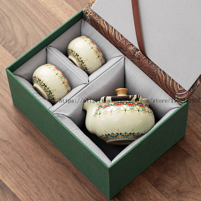 

Hand Grabbing Duanxiang Flower Teapot Set for One Person Drinking Tea with Ceramic Pot and Cup for Tea Brewing