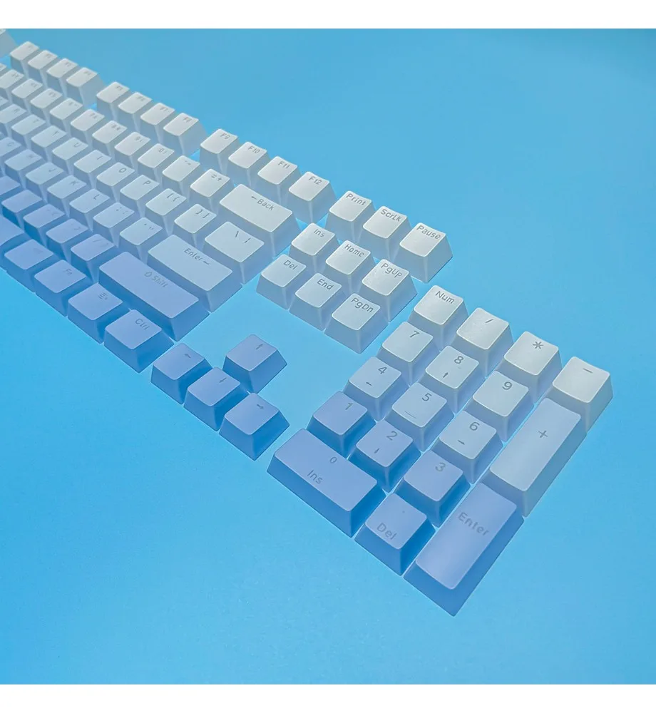 

Keycap personality white to blue gradual change keycap mechanical keyboard general fog blue positive gradual change OEM height