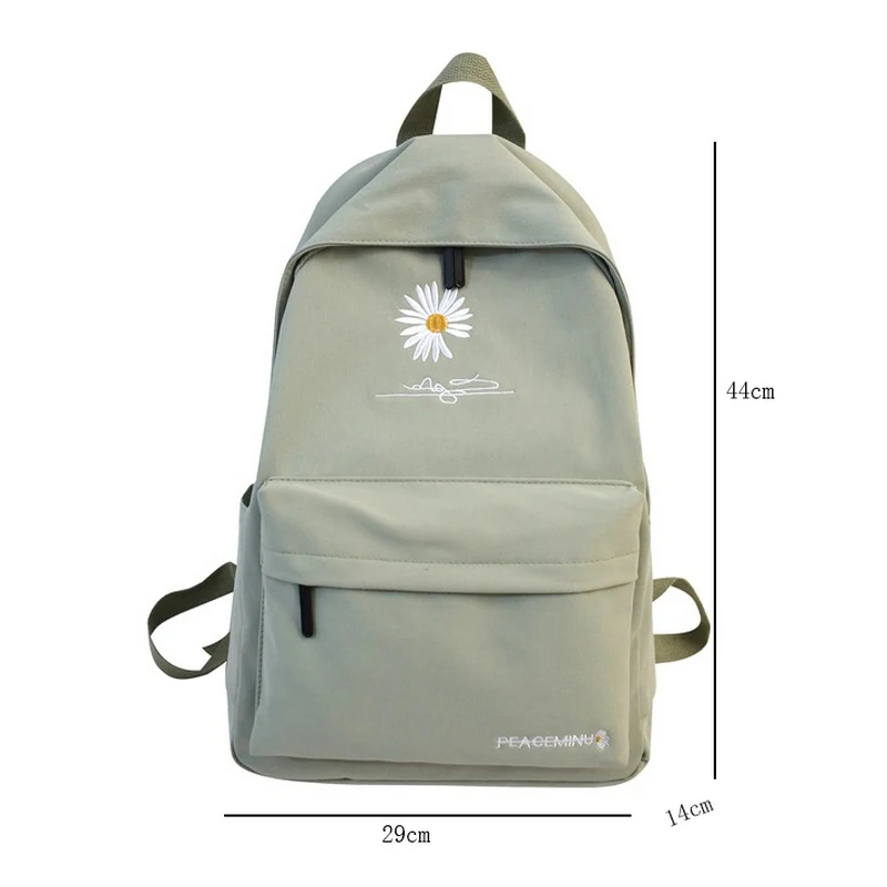 Mochila escolar para adolescentes, morral de nailon con estampado de flores bonitas, color rosa, para estudiantes de secundaria