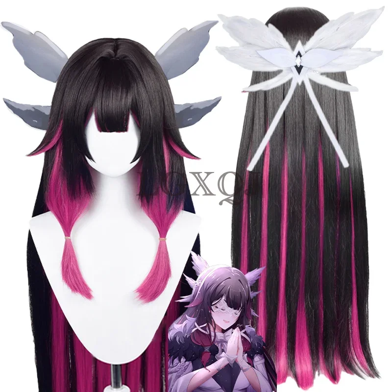 Perruque Cosplay Columbina Genshin, Fatui, Perruques Anime, Bonnet, Degré de Chaleur Dégradé, 105cm