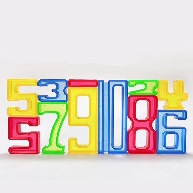 

Math Transparent Montessori Teaching Aid Counting Digital Numeric Bargaining Education Toys Building Intelligence Blocks