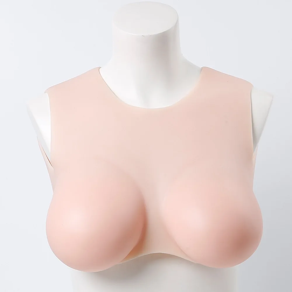 A/B/C/D Cup Silicone False Breast False Chest Without Areola and Nipple False Mother CD Disguised Silicone Breast Prosthesis